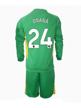 Manchester United Andre Onana #24 Målvakt Replika Tredje Kläder Barn 2024-25 Långärmad (+ byxor)